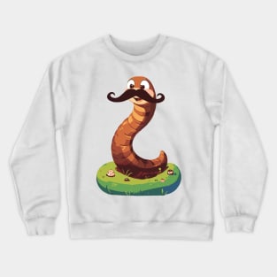 Mustache Worm Crewneck Sweatshirt